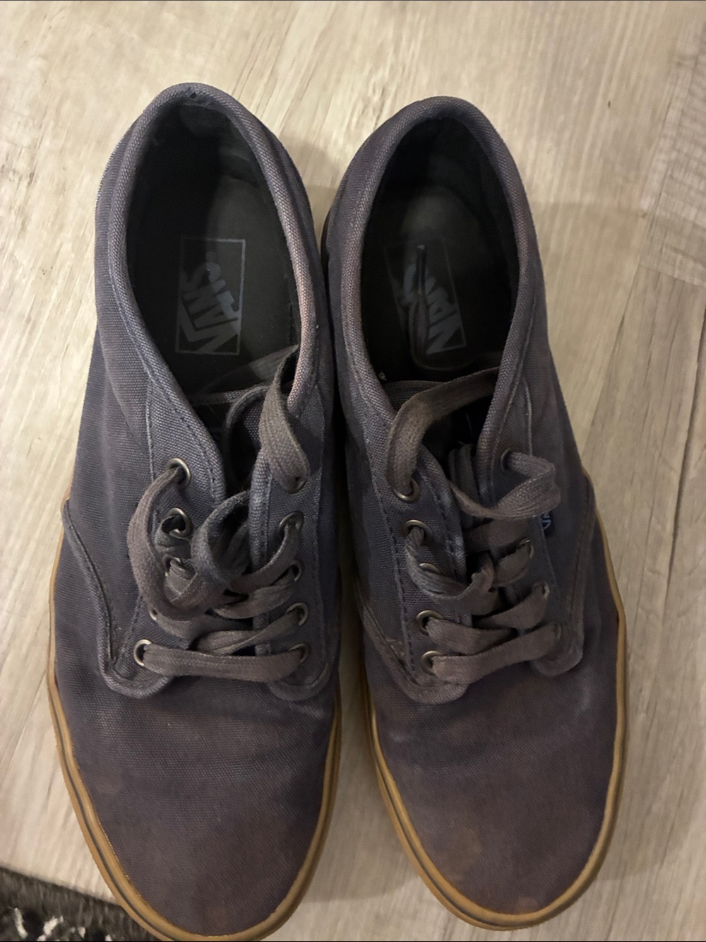 Vans Men's Low-Top Canvas Sneakers in Charcoal with Gum Sole